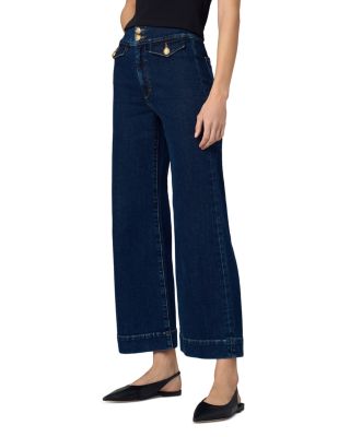 The Elia High Rise Wide Leg Ankle Jeans in Magnetic