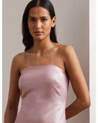 Foiled Charmeuse Strapless Gown