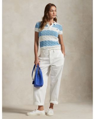Lauren Ralph Lauren Slim Fit Cable Knit Polo Shirt