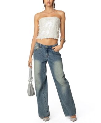 Samara Sequin Strapless Top