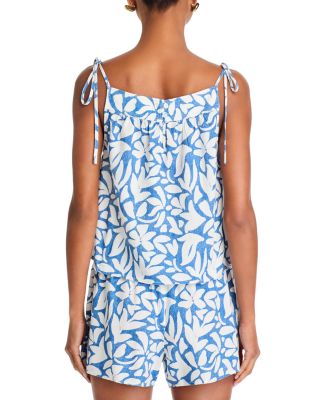 Printed Tie Shoulder Tank Top