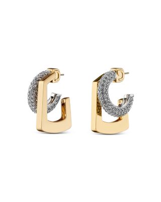 DEMARSON - Tina Pav&eacute; Hoop Earrings