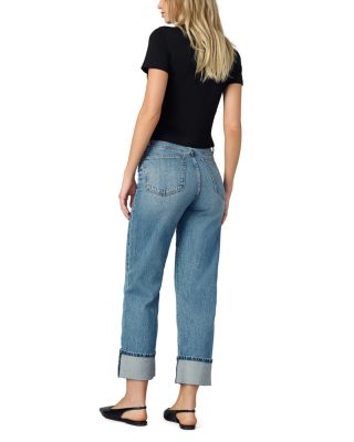 The Margot High Rise Cuffed Straight Jeans in Showdown