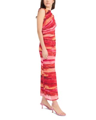 Ruffled Trim Midi Dress