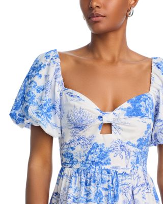 Toile Puff Sleeve Dress - Exclusive 