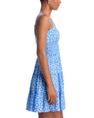 Printed Tiered Sleeveless Mini Dress- Exclusive