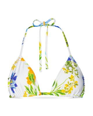 Embroidered Triangle Bikini Top