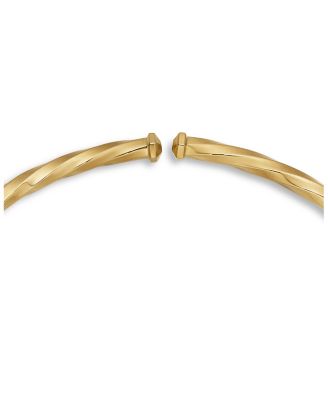 Cable Edge Collar Necklace in Recycled 18K Yellow Gold, 14"