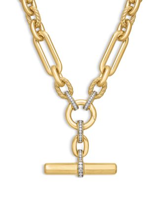 Lexington Chain Necklace in 18K Yellow Gold with Diamonds, 18"