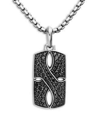 Sterling Silver Armory&reg; Tag with Pav&eacute; Black Diamonds