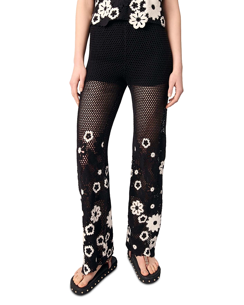 Maje Floral Crochet Trousers