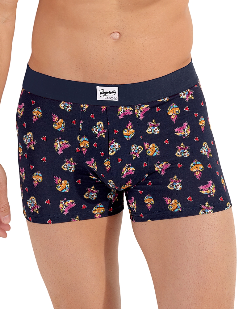 Hom Love Story Boxer Briefs In Navy Print