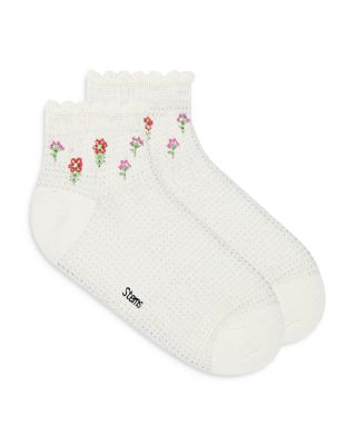 Daisy Embroidered Crew Socks