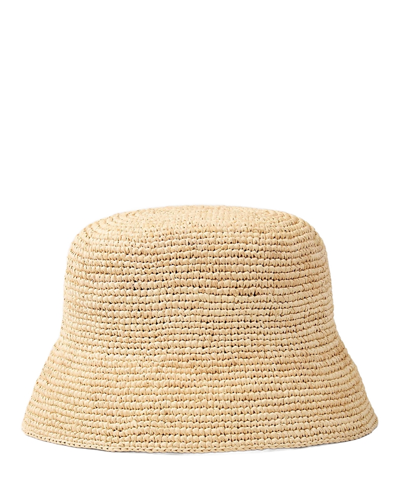 Sandro Bob Raffia Crochet Bucket Hat In Brown