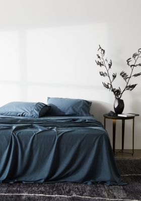 ettitude - CleanBamboo Hemp Linen+ Duvet Cover, Full/Queen