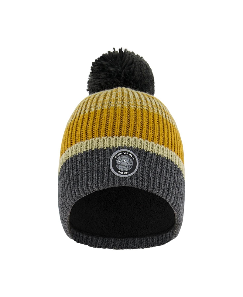 Deux Par Deux Boy's Knit Hat Gray, Spice And Sage In Multi