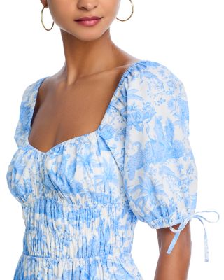 Palm Toile Midi Dress - Exclusive