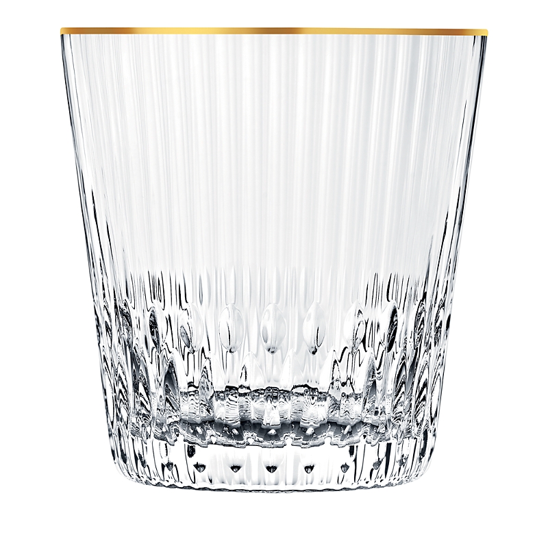 Saint Louis Apollo Gold Rim Double Old Fashioned Glass
