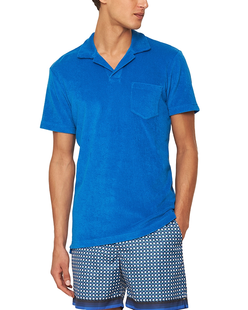 Orlebar Brown Terry Polo Shirt In Nova Blue