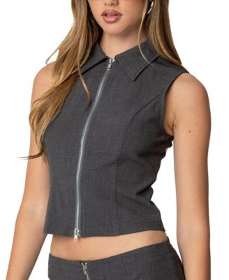 Edikted Allie Collared Zip Up Top