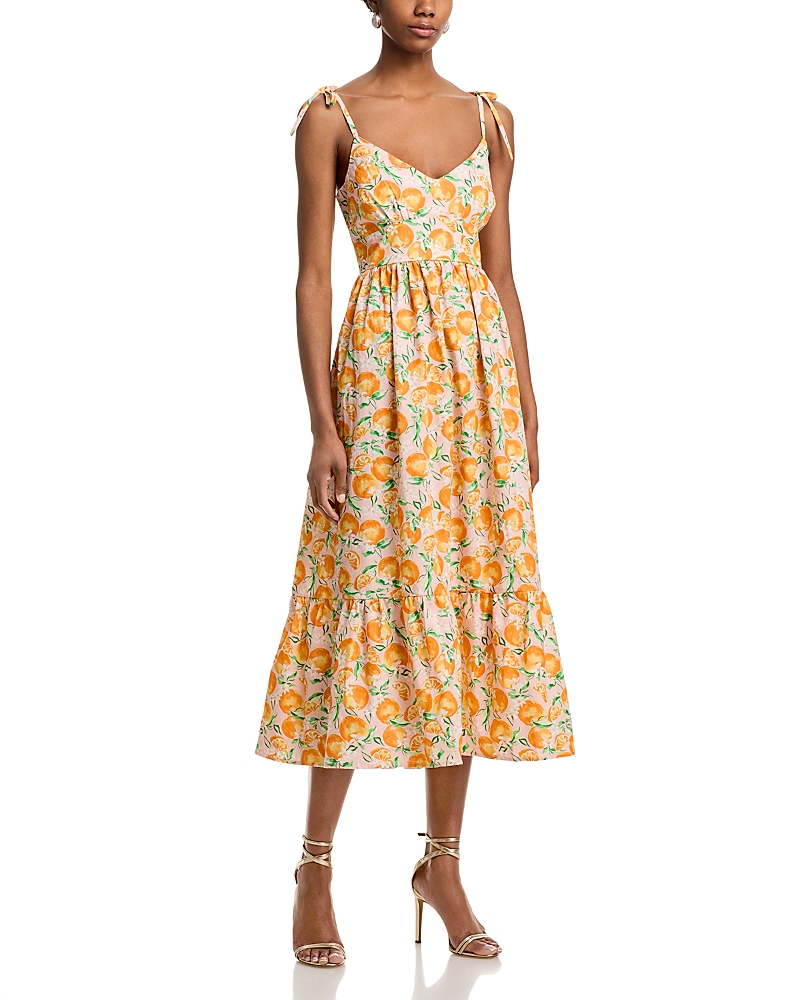 AQUA FLORAL MIDI DRESS - EXCLUSIVE