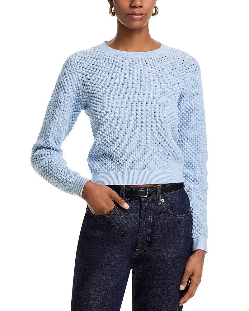 AQUA LONG SLEEVE POPCORN STITCH SWEATER - EXCLUSIVE