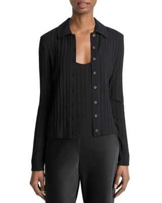 Vince - Rib Knit Collared Cardigan