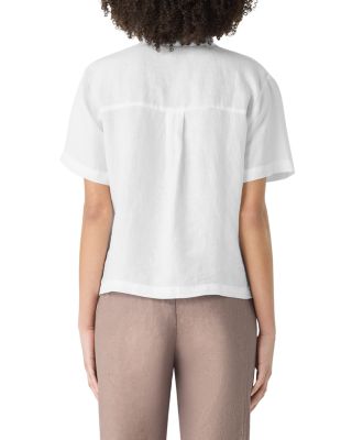 Linen Mandarin Collar Shirt