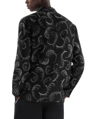 Printed Long Sleeve Button Front Shirt