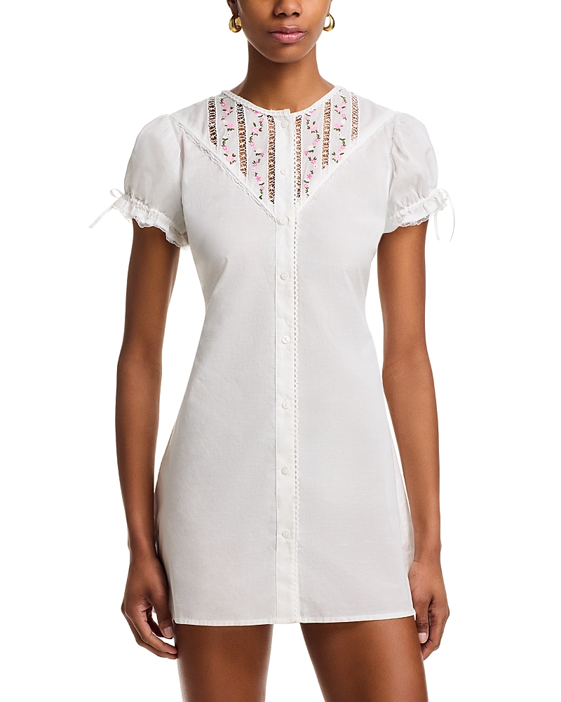 Shop Danielle Guizio Bina Lace Babydoll Dress In White