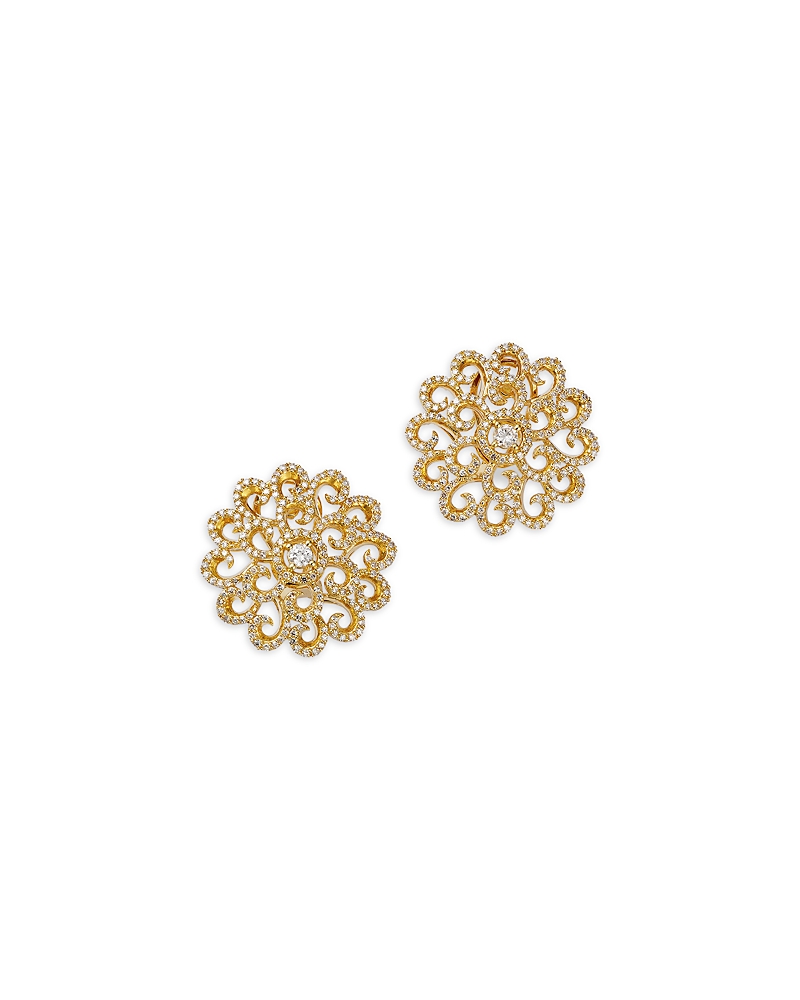 Bloomingdale's Fine Collection Diamond Filigree Statement Earrings In 14k Yellow Gold, 1.0 Ct. T. W. In Gold
