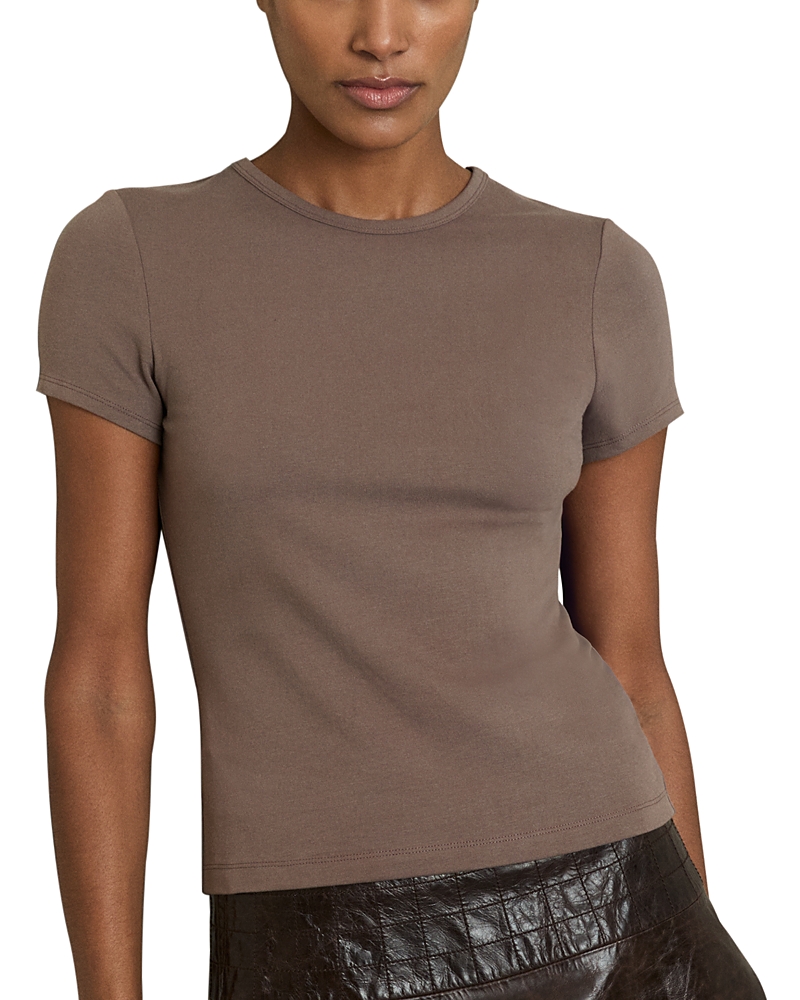 Reiss Womens Mink Jolie Slim-fit Cotton-jersey T-shirt In Brown
