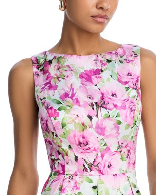 Floral Print Mikado Cocktail Dress