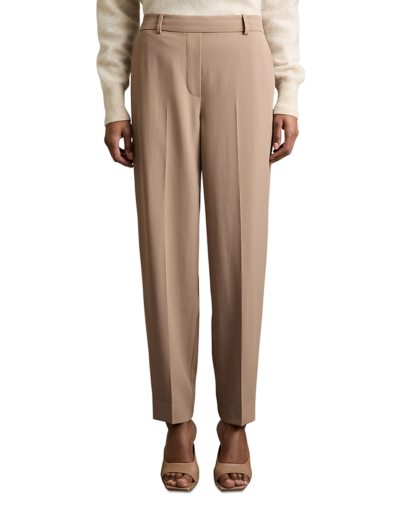 Shop Reiss Eve Taper Pants In Mink Neutral
