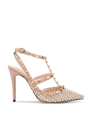 Women&#39;s Rockstud Mesh Pumps