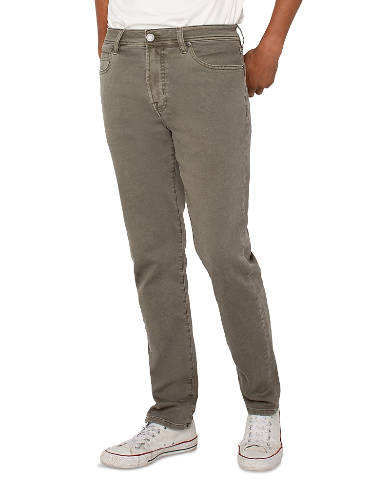 Liverpool Los Angeles Kingston Modern Slim Straight Leg Twill Pants In Pewter Green