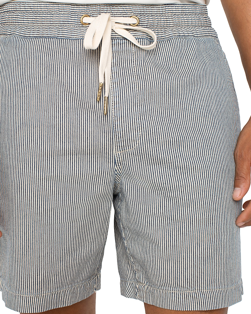 Liverpool Los Angeles Stripe Drawstring Shorts In Gray
