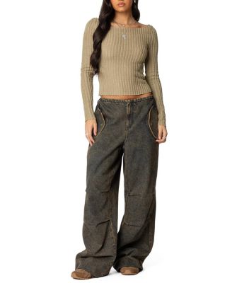 Textured Sheer Boat Neck Top