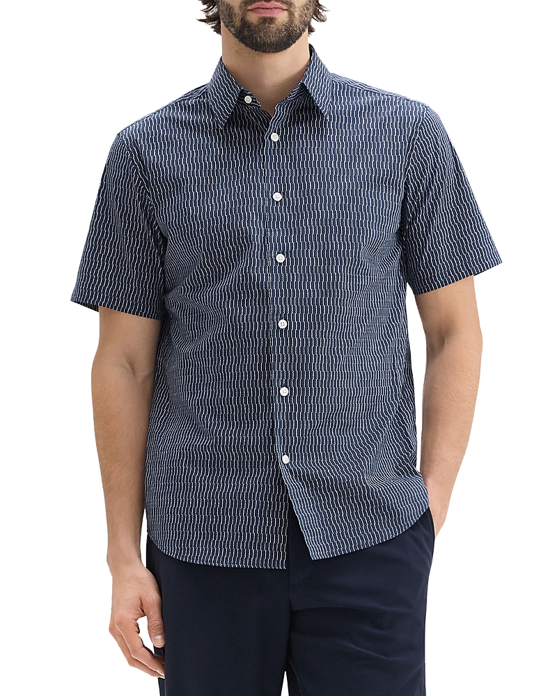 Theory Irving Regular Fit Short Sleeve Shirt In Baltic/fog
