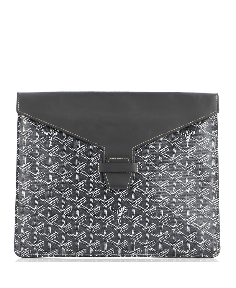 Pre-owned Pre-owned Goyard Goyard Mm Camondo Horizontal Clutch Ii Coated Canvas In Gray