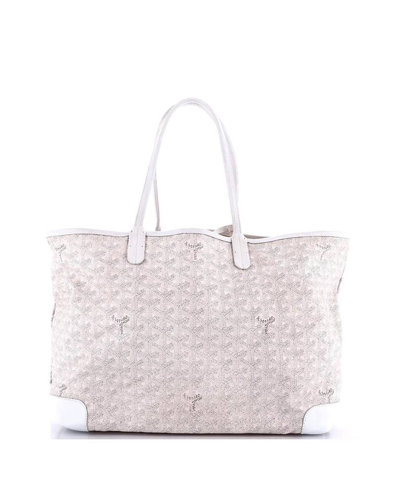 Pre-owned Pre-owned Goyard Goyard Pm Saint Louis Tote Coated Canvas In White