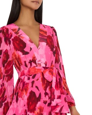 open lace back dress Vera Satin Floral Maxi Dress in Pink Multi main image 1