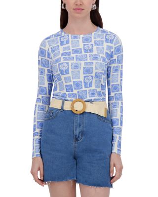 Point - Printed Crewneck Long Sleeve Tee