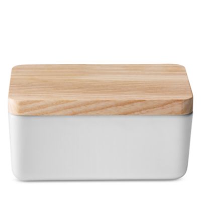 Collective Porcelain and Ash Wood Butter Dish