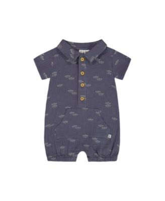 Deux par Deux - Boys' Printed Muslin Romper - Baby