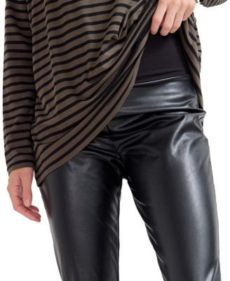 The Stretch Leather Maternity Crop Flare