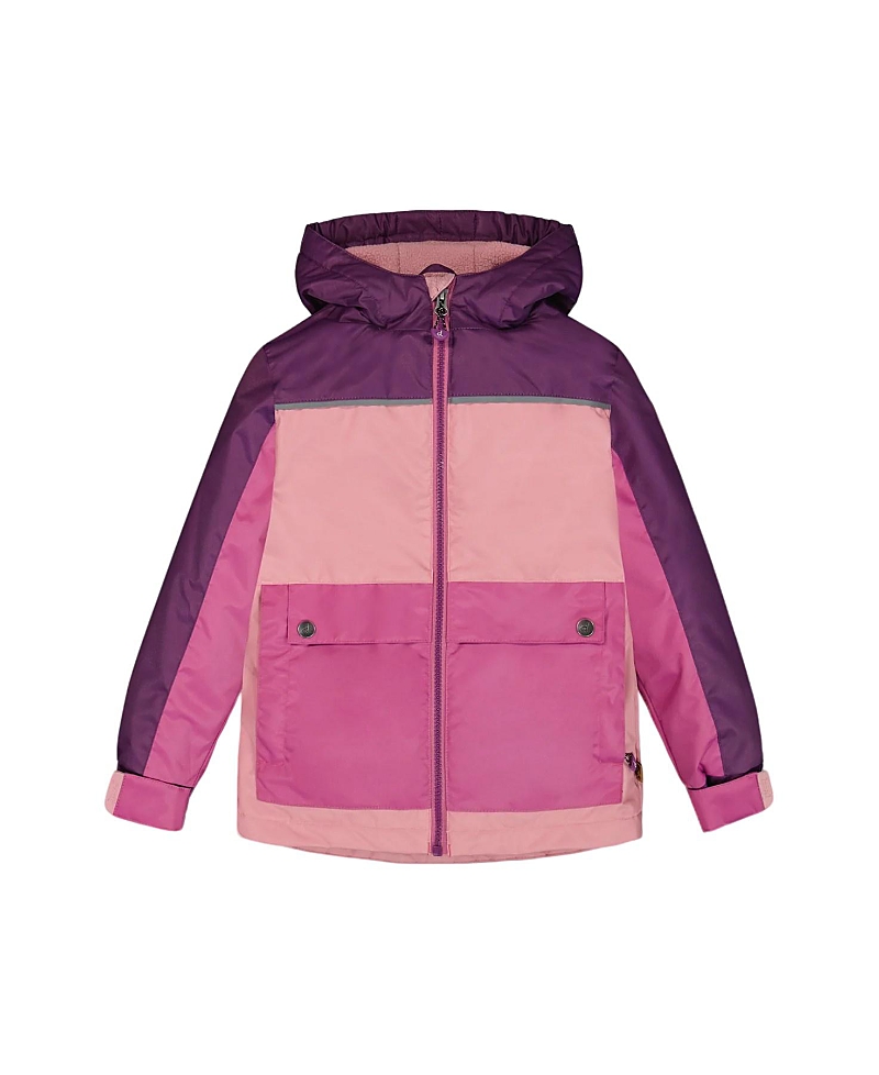 Deux Par Deux Little Girl's Colorblock Mid-season Jacket Pale Pink, Fuchsia, And Mauve In Pale Pink/fuchsia/and Mauve