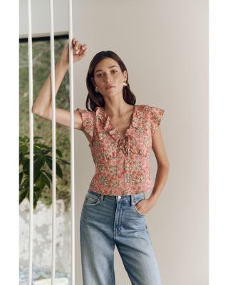 Farrow Printed Ruffled Top