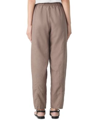 Linen Pleated Lantern Ankle Pants