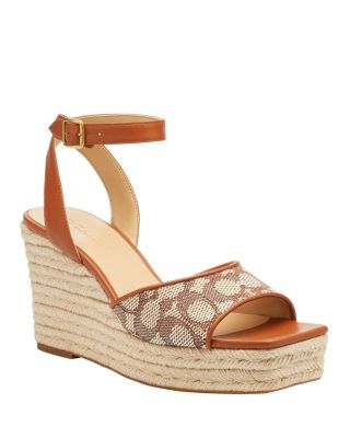 COACH - Women's Signature Jacquard Espadrille Wedge Sandals